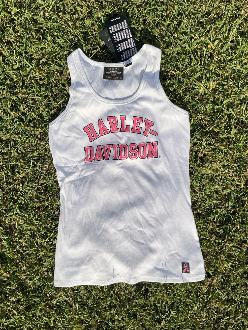 Harley-Davidson White Tank with Pink Logo